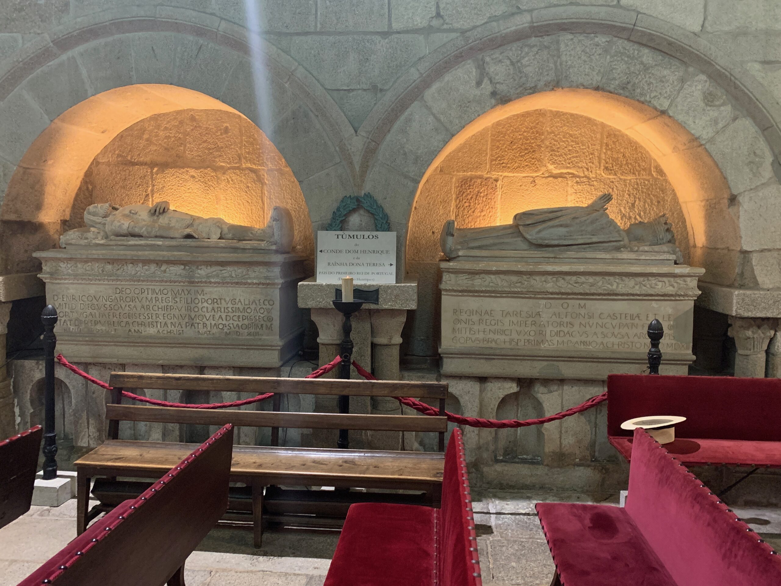 The tombs of Henrique de Borgonha and Teresa de Leão in the Sé de Braga [the Braga Cathedral].