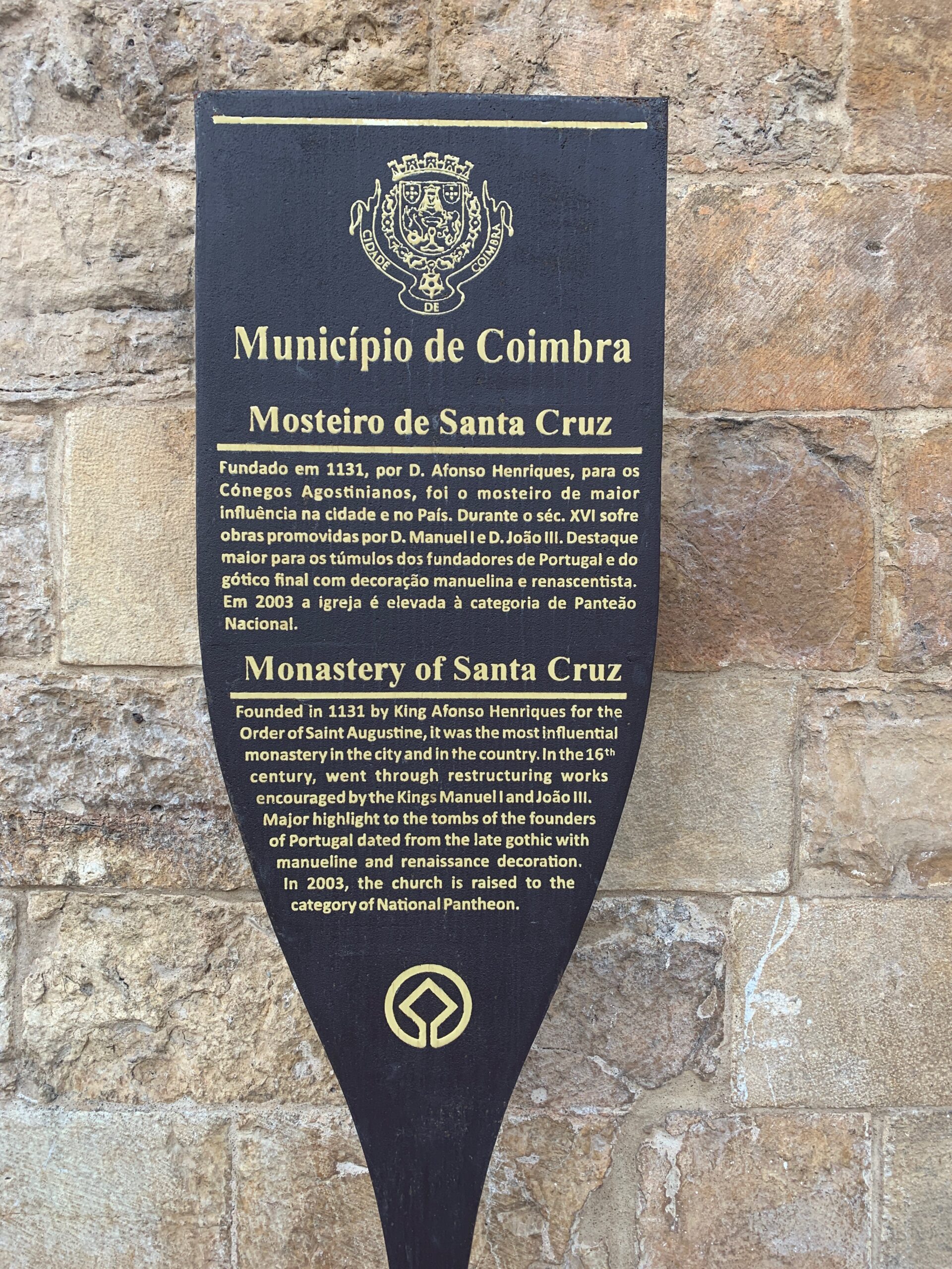 Historical marker for Sant Cruz Church